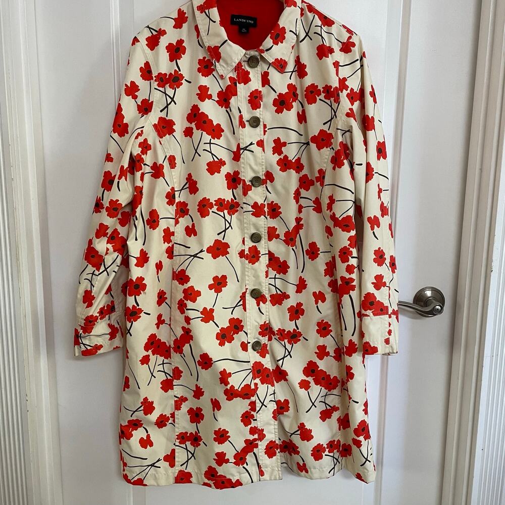 Vintage Lands End Trench Coat Womens XL Size 18 20
